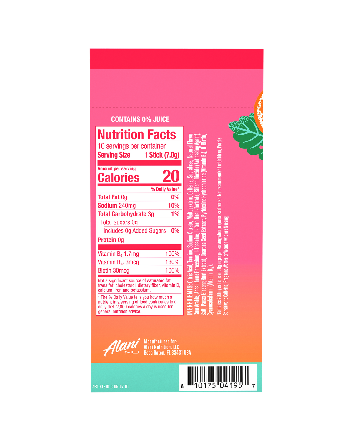 Alani Nu Energy Sticks - Strawberry Sunrise I8 - image 3