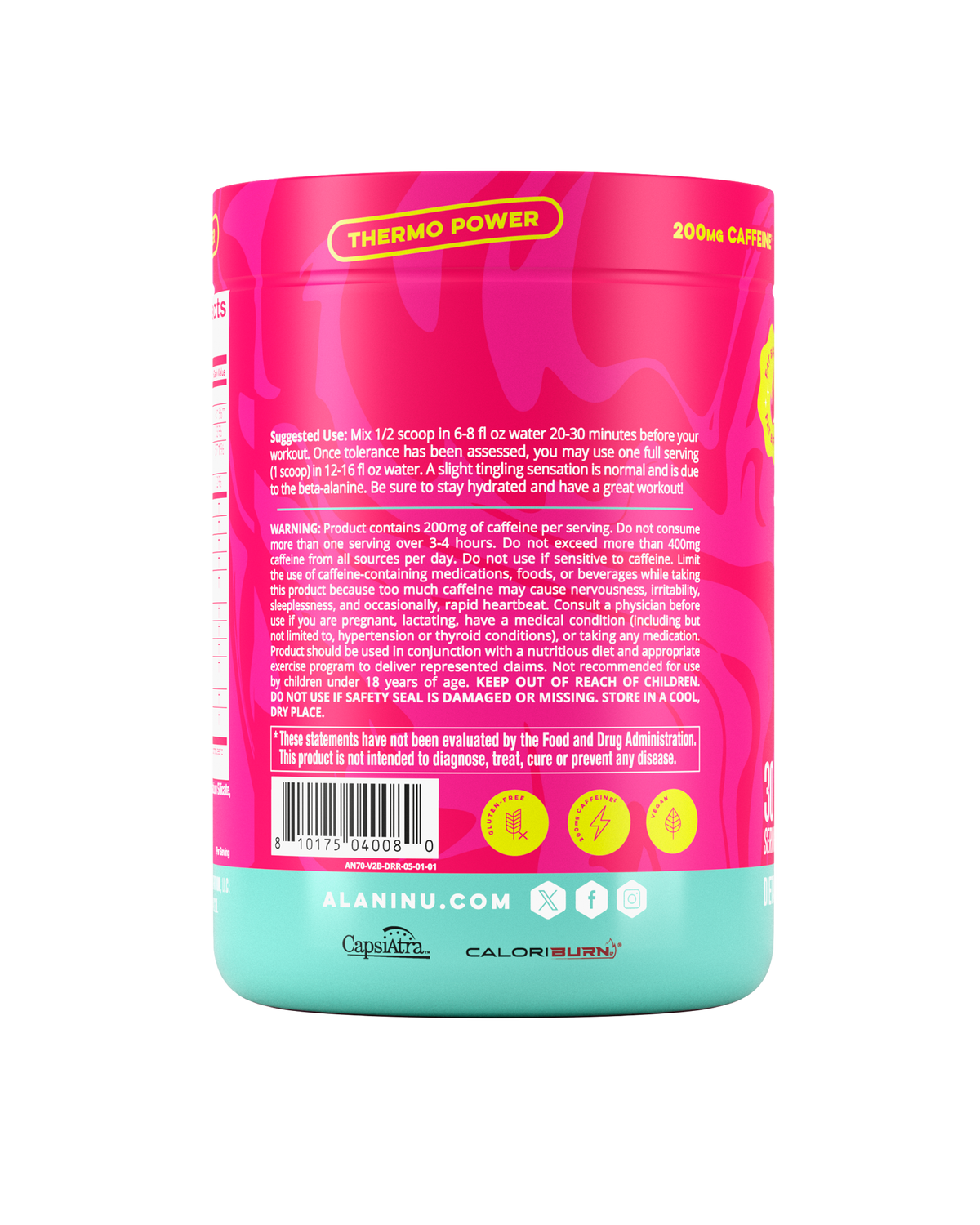 Alani Nu Pre-Workout+ Burn - Dragon Fruit Rush N5 - image 3