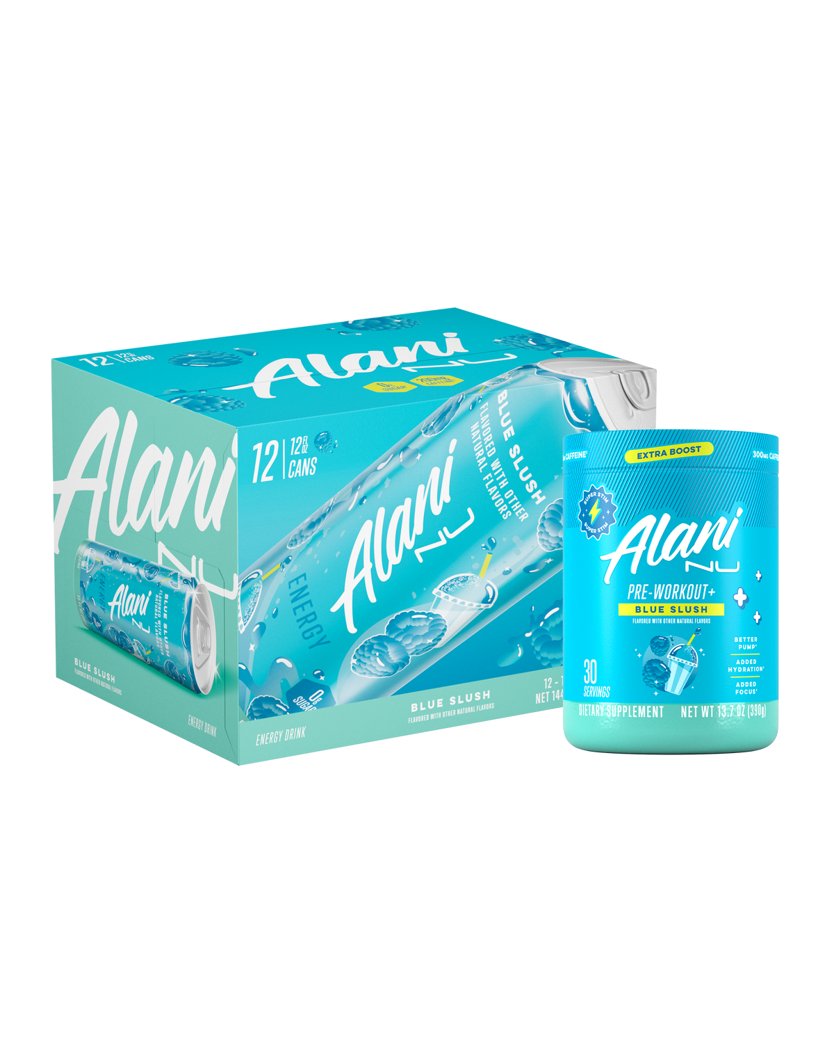 Alani Nu Energy Drink & Pre-Workout+ - Blue Slush Z9 - image 1