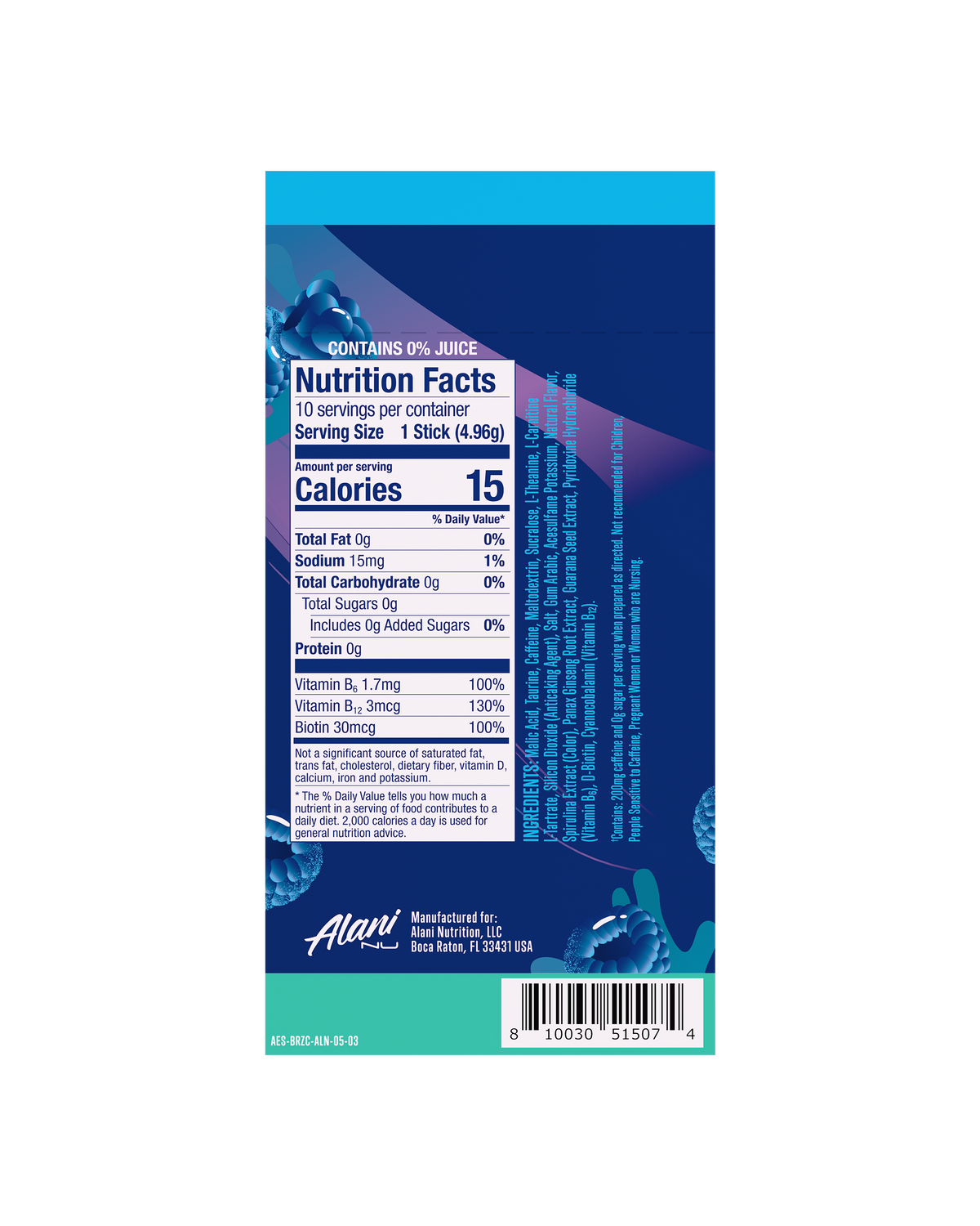 Alani Nu Energy Sticks - Breezeberry K1 - image 3