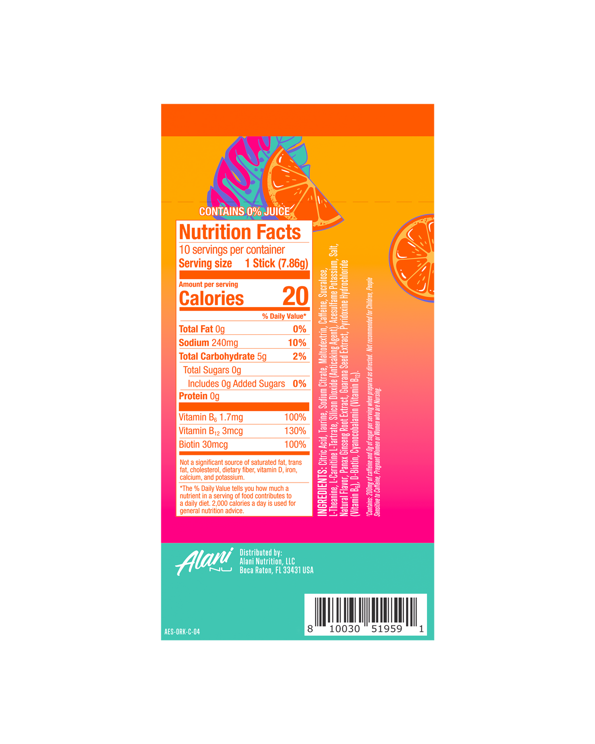 Alani Nu Energy Sticks - Orange Kiss L7 - image 3