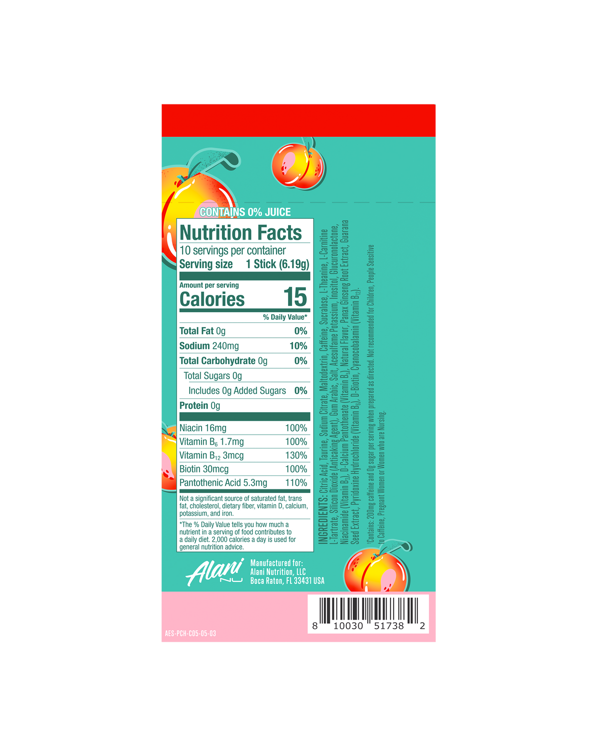 Alani Nu Energy Sticks - Juicy Peach X0 - image 3