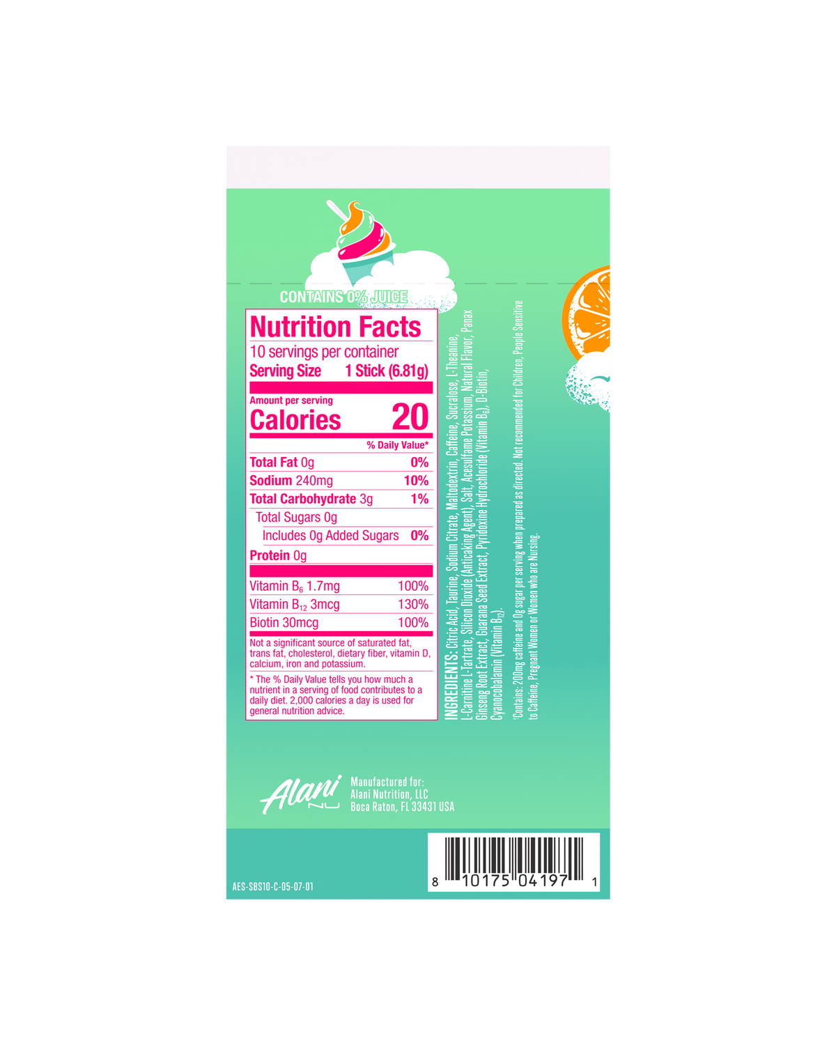 Alani Nu Energy Sticks - Sherbet Swirl D9 - image 3